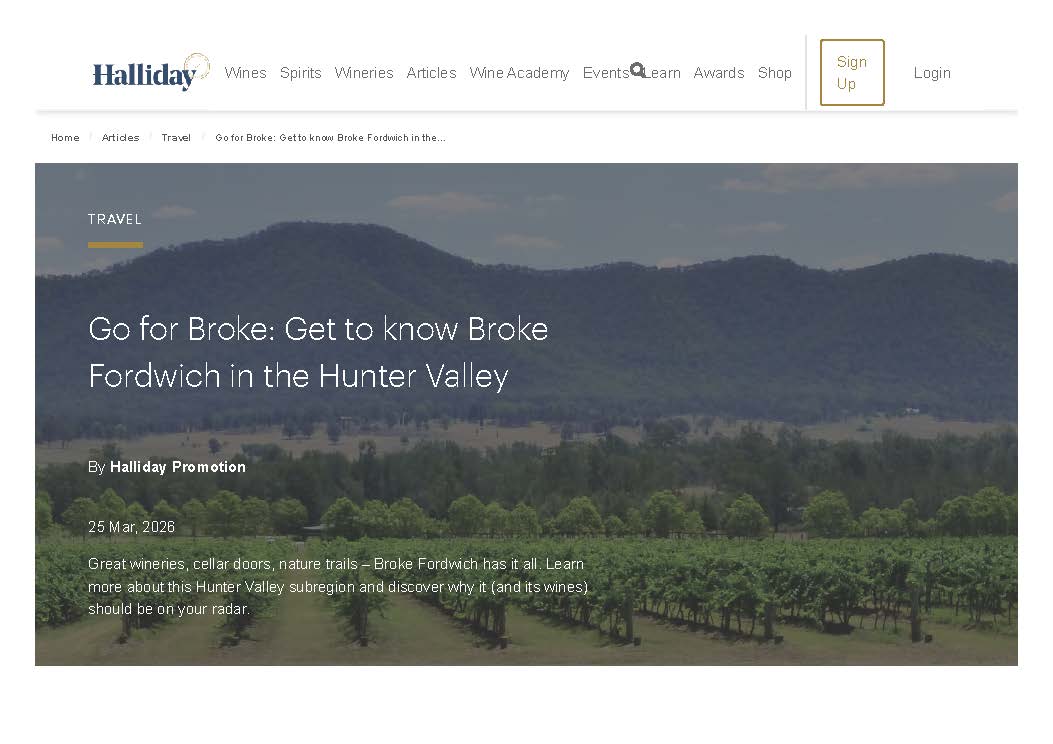 Screenshot of the Halliday Website
